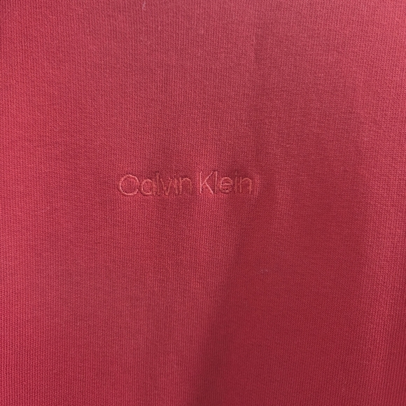 ⭐️Calvin Klein Red Crewneck Sweatshirt Material Dress Size Small - Picture 3 of 5